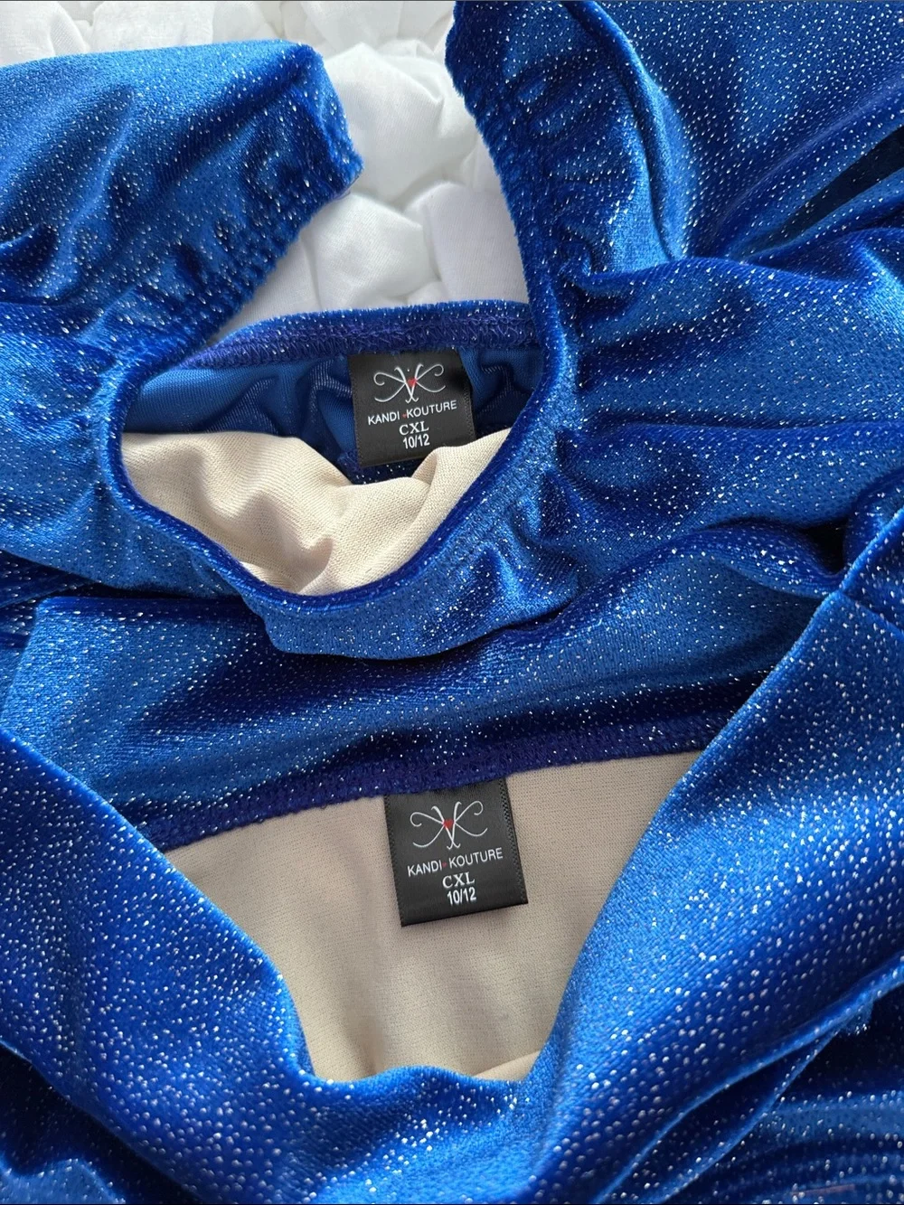 Kandi Kouture Velvet Royal Blue Glitter Top & High-Waist Brief Set